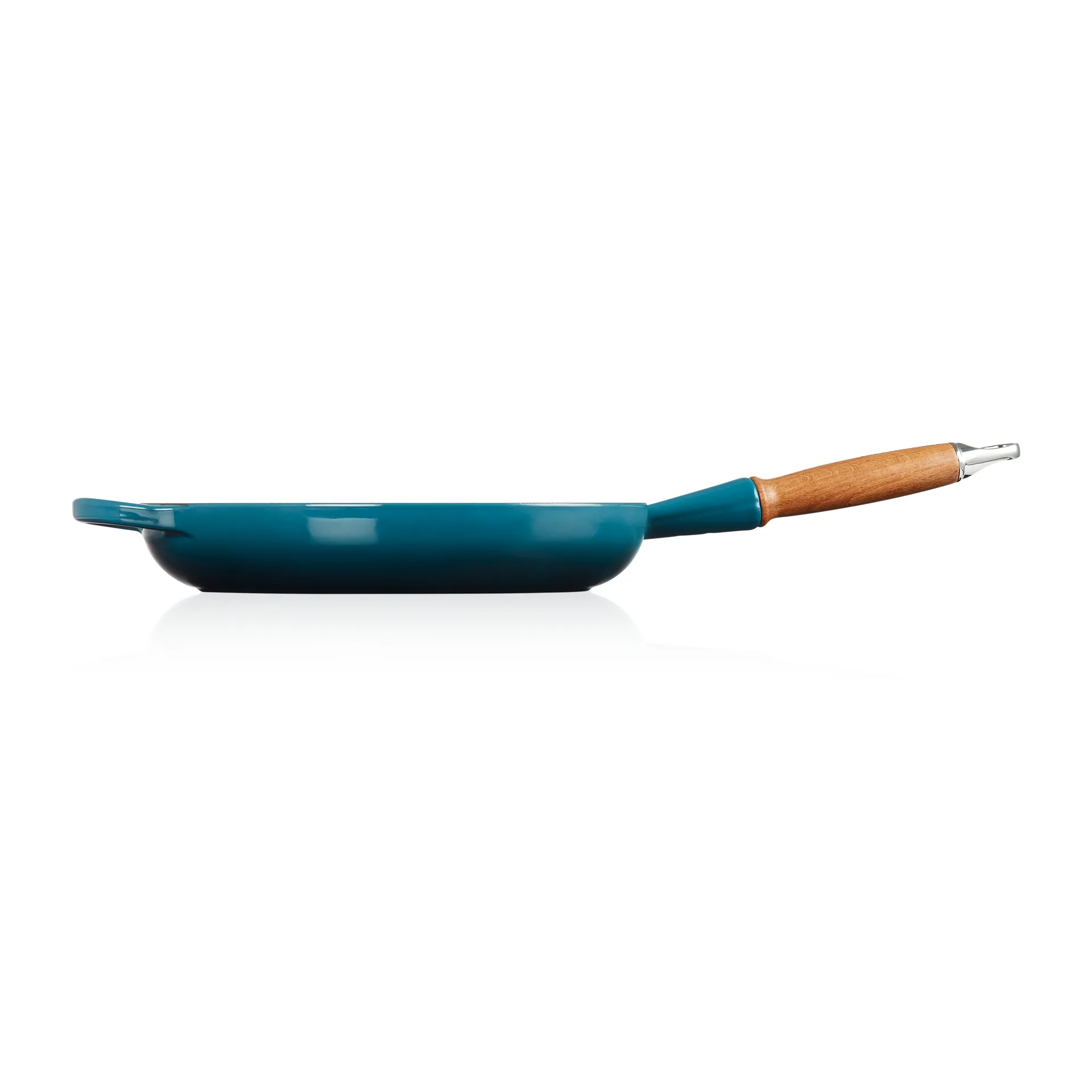 Le Creuset Signature koekenpan houten handvat 28 cm, Deep Teal Le Creuset