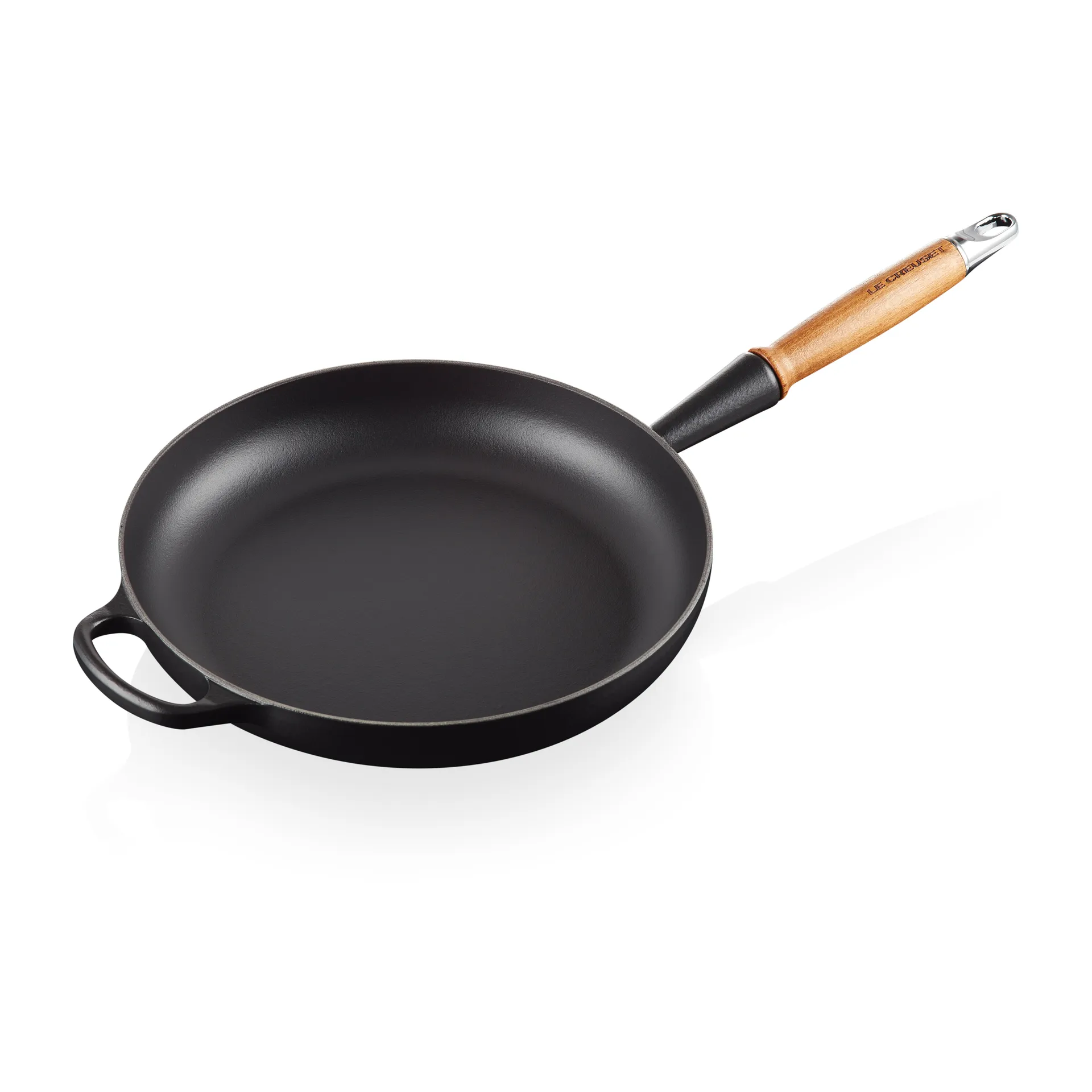 Le Creuset Signature koekenpan houten handvat 28 cm, Matte Black Le Creuset