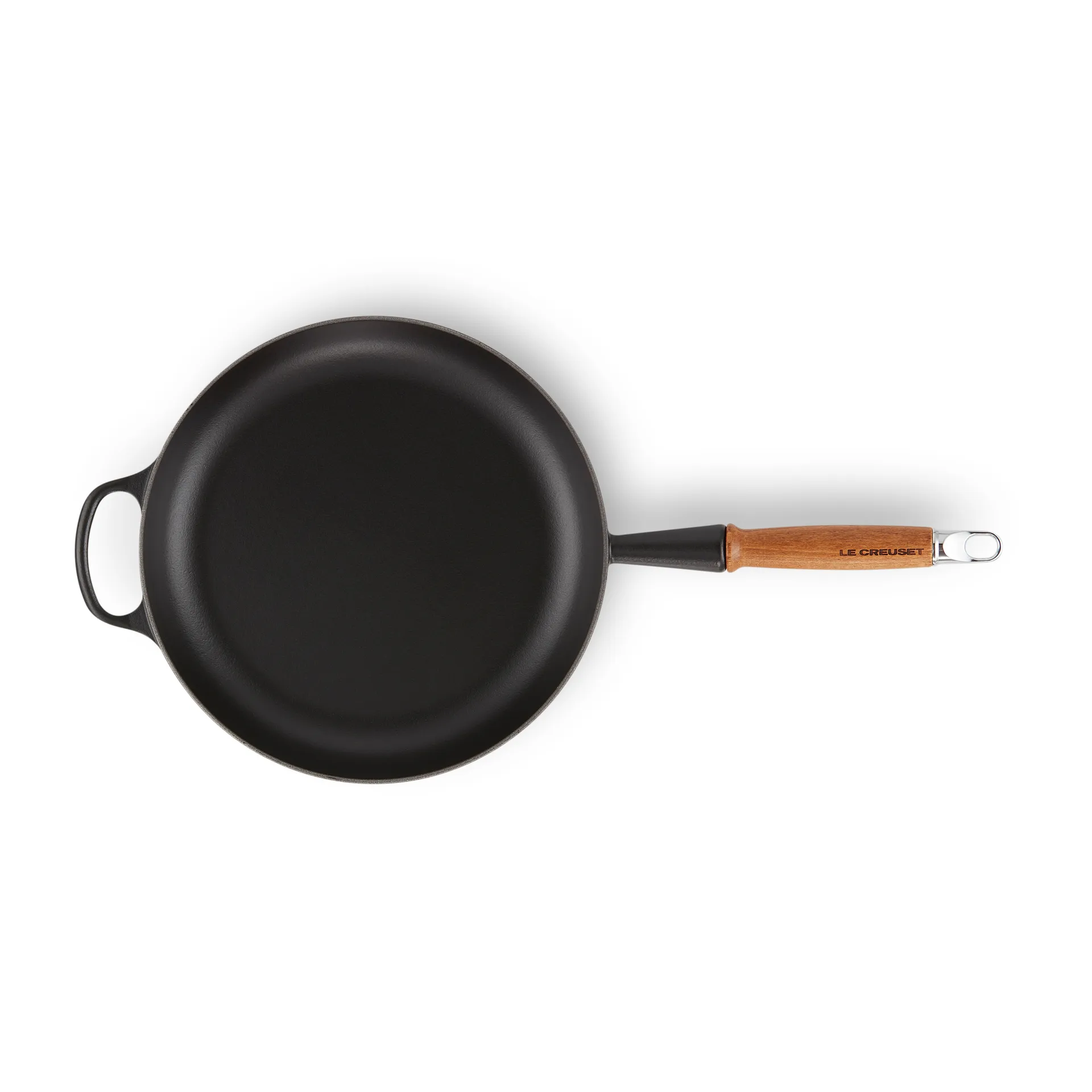 Le Creuset Signature koekenpan houten handvat 28 cm, Matte Black Le Creuset