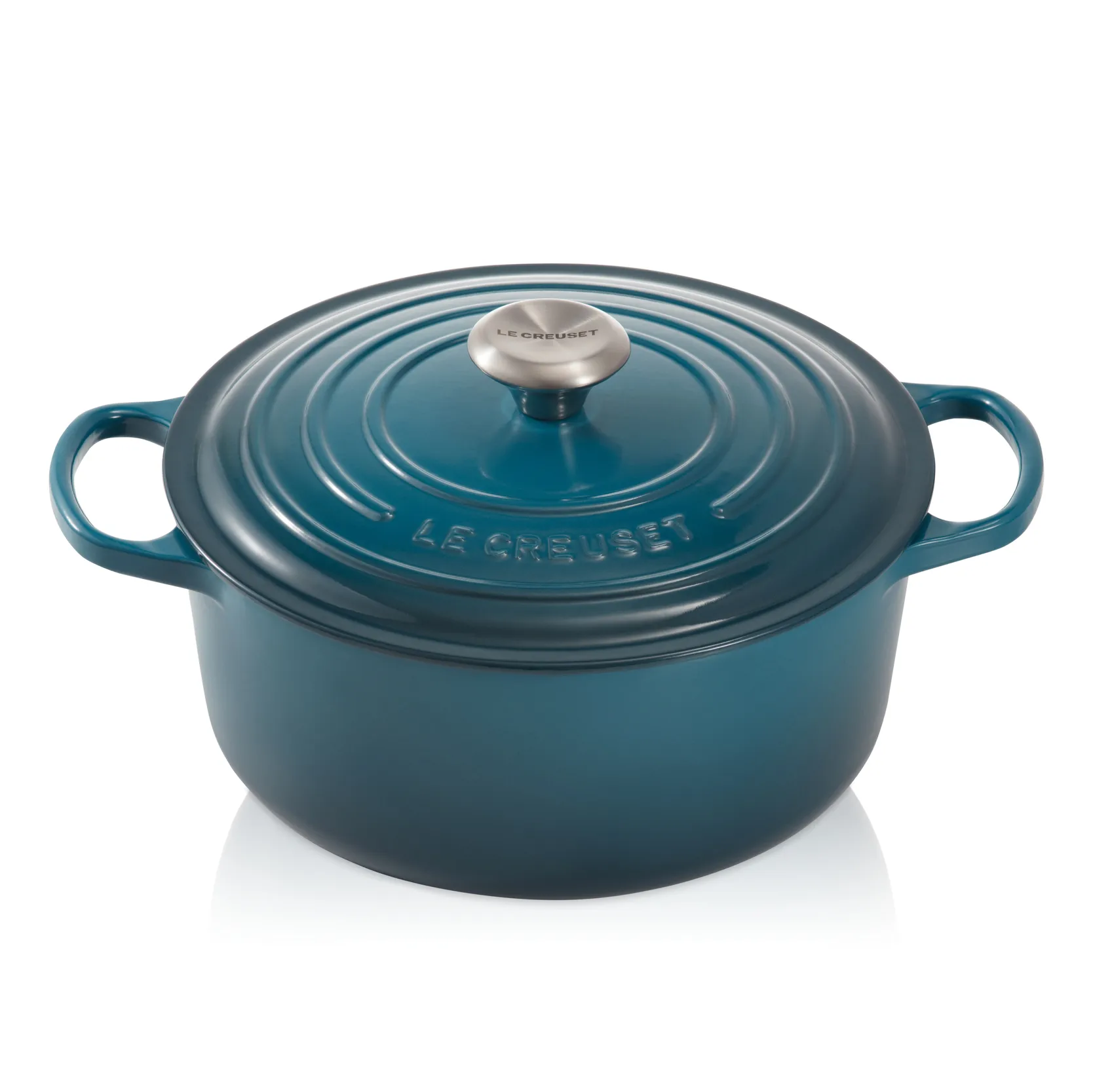 Le Creuset Signature ronde braadpan 4,2 L, Diepgroenblauw Le Creuset