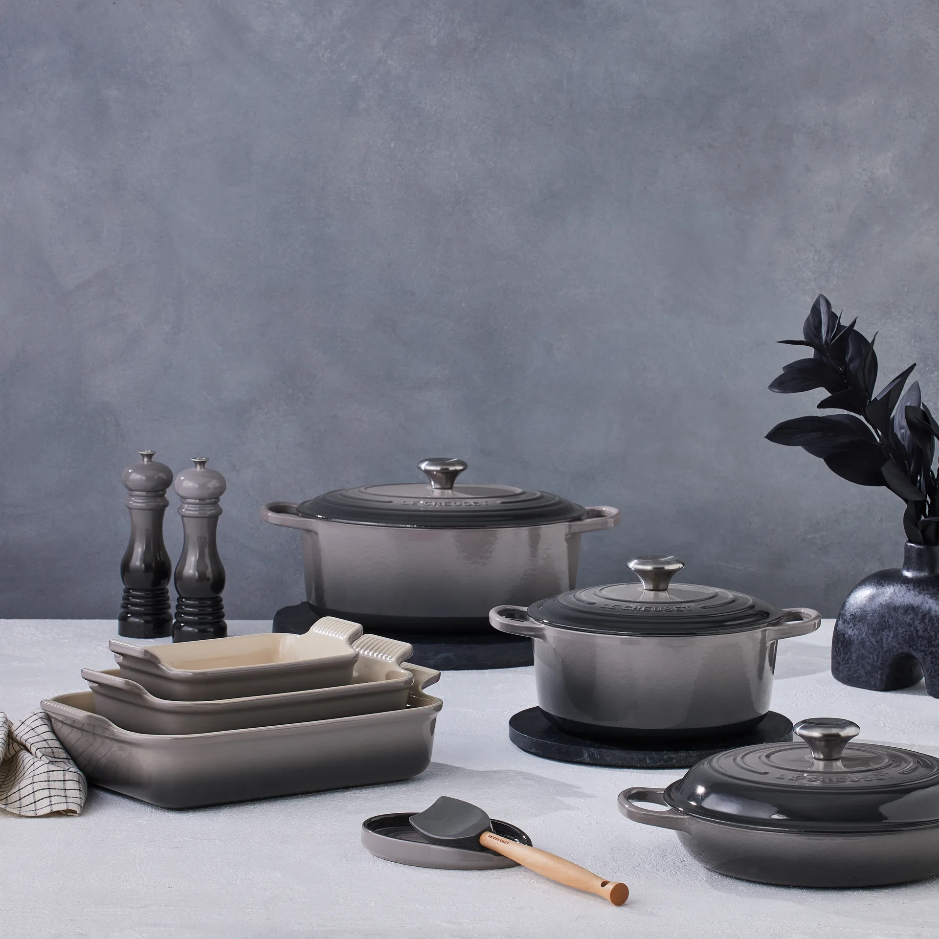 Ovale houder voor pollepel, Flint Le Creuset