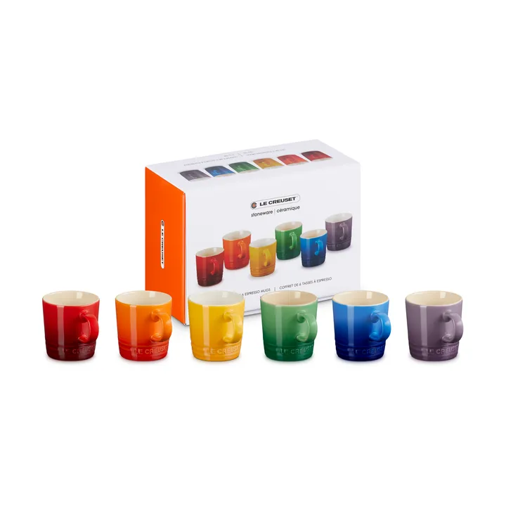 Signature steengoed espressomok 6-delig - Rainbow - Le Creuset
