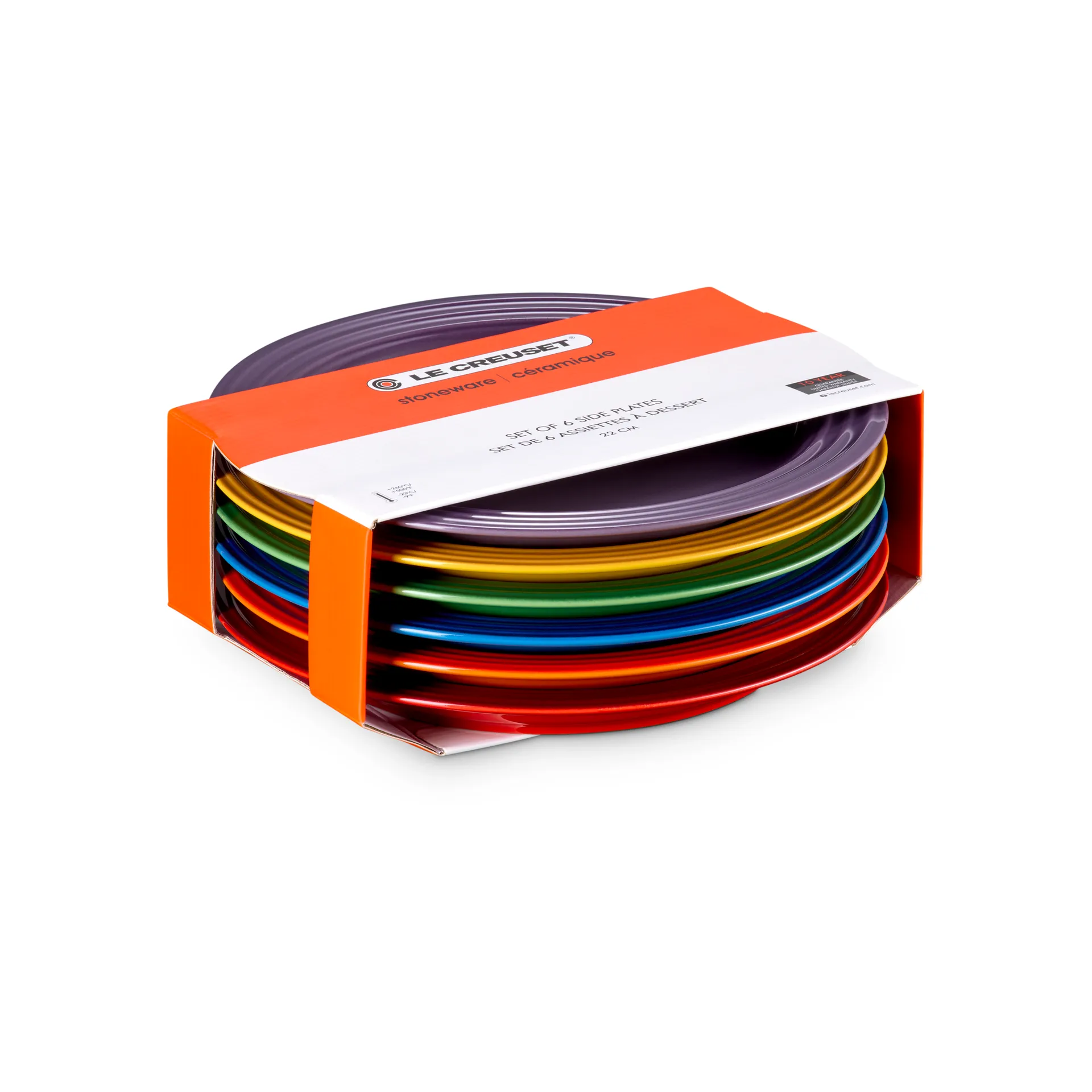 Signature steengoed ontbijtbord 6-delig, Rainbow Le Creuset