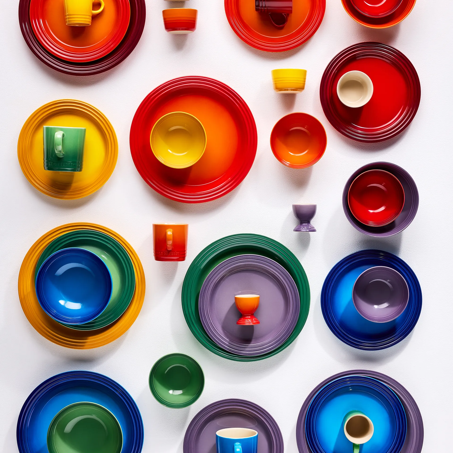 Signature steengoed ontbijtbord 6-delig, Rainbow Le Creuset