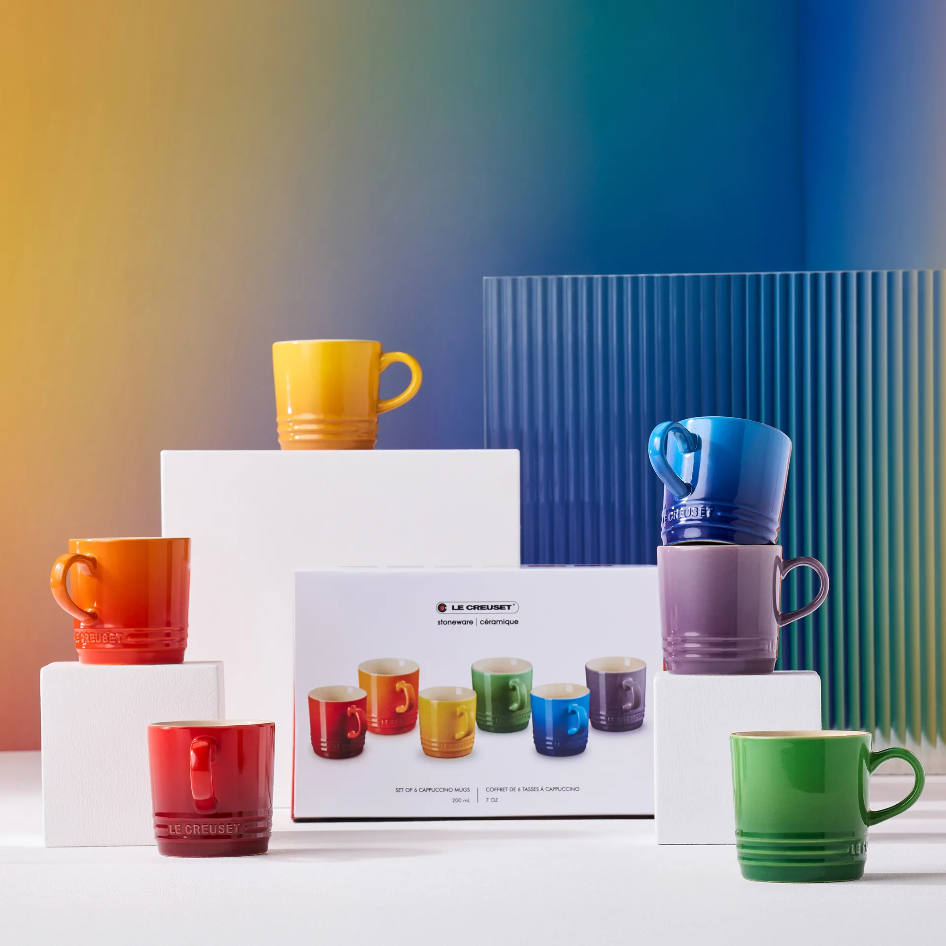 Signature stoneware koffiemok 6-delig, Rainbow Le Creuset