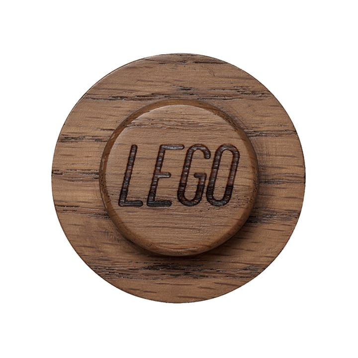 LEGO houten muurhaken set, Donker gebeitst eikenhout Lego