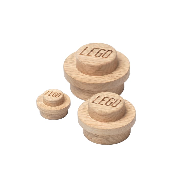 LEGO houten muurhaken set - Gezeept eikenhout - Lego