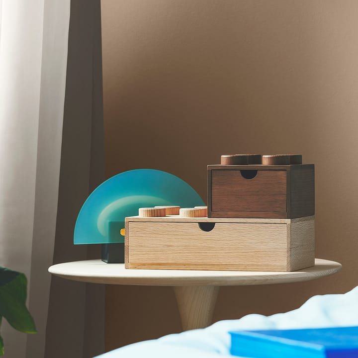 LEGO houten opbergdoos bureau 4, Donker gebeitst eikenhout Lego