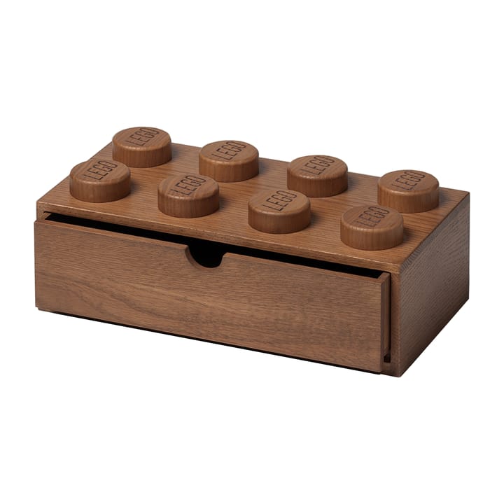 LEGO houten opbergdoos bureau 8 - Donker gebeitst eikenhout - Lego