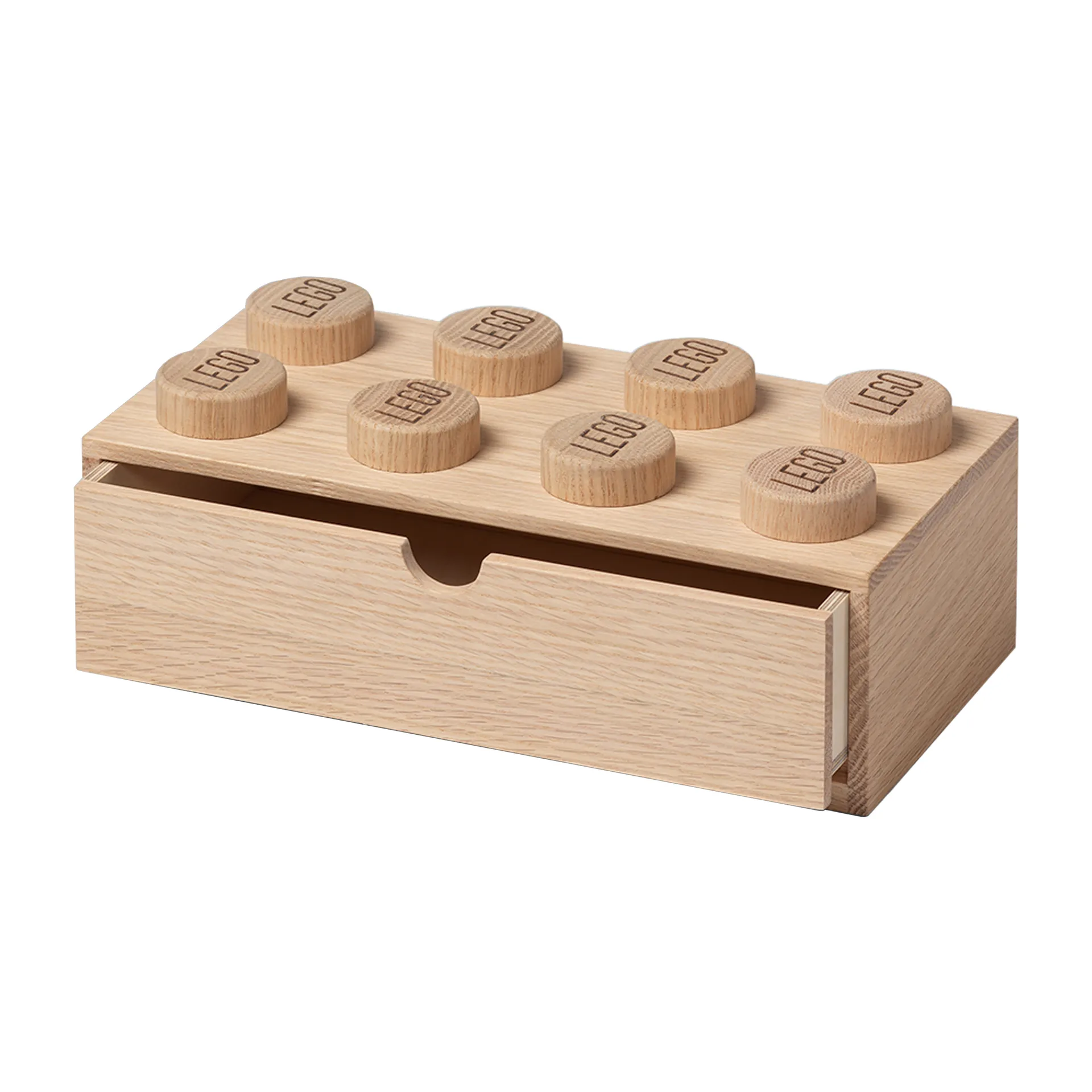 LEGO houten opbergdoos bureau 8, Gezeept eikenhout Lego