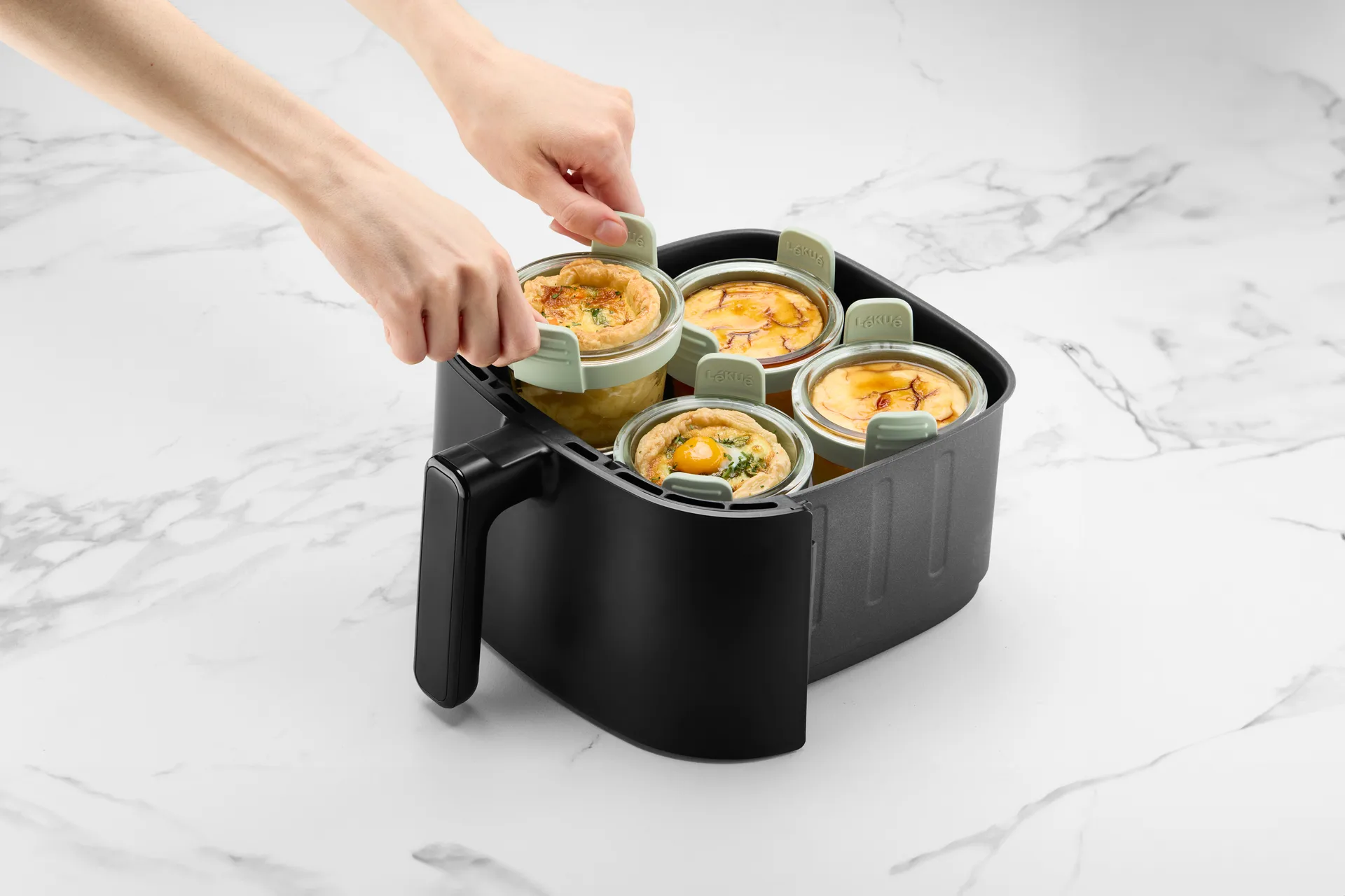 Lékué Airfryer mini glazen cups 4-pack, Transparent Lékué