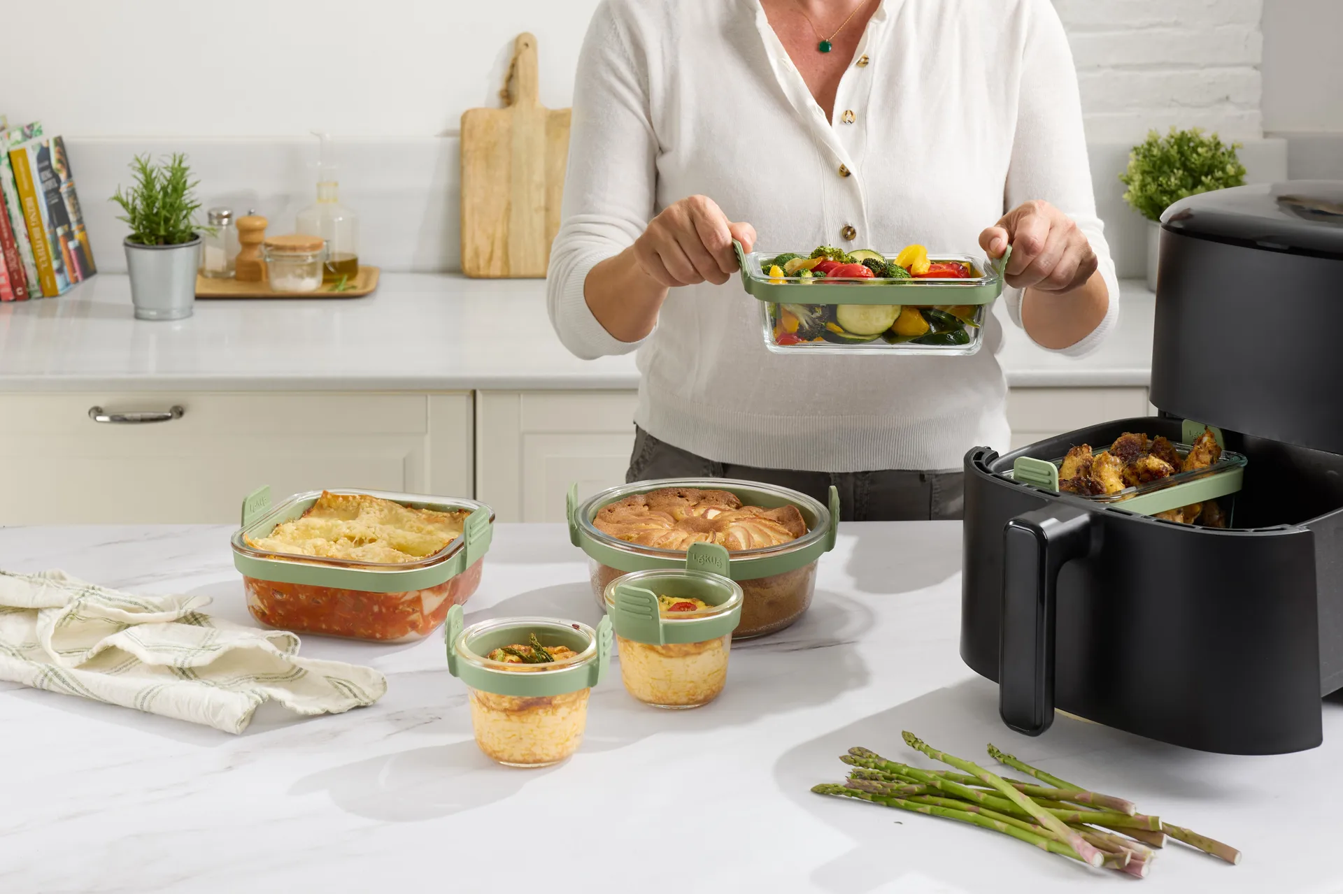 Lékué Airfryer mini glazen cups 4-pack, Transparent Lékué