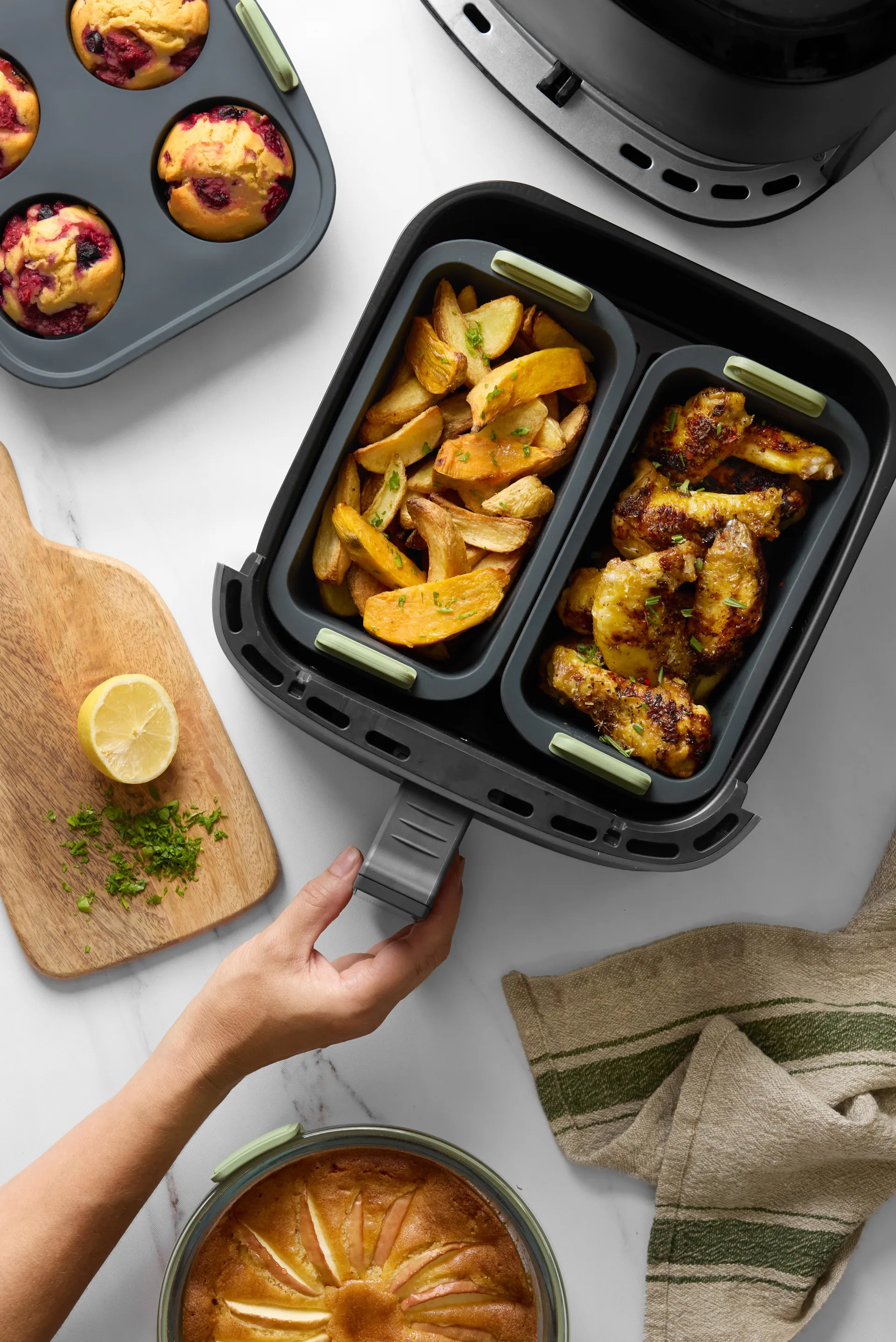 Lékué Airfryer rechthoekige mand, Grey Lékué