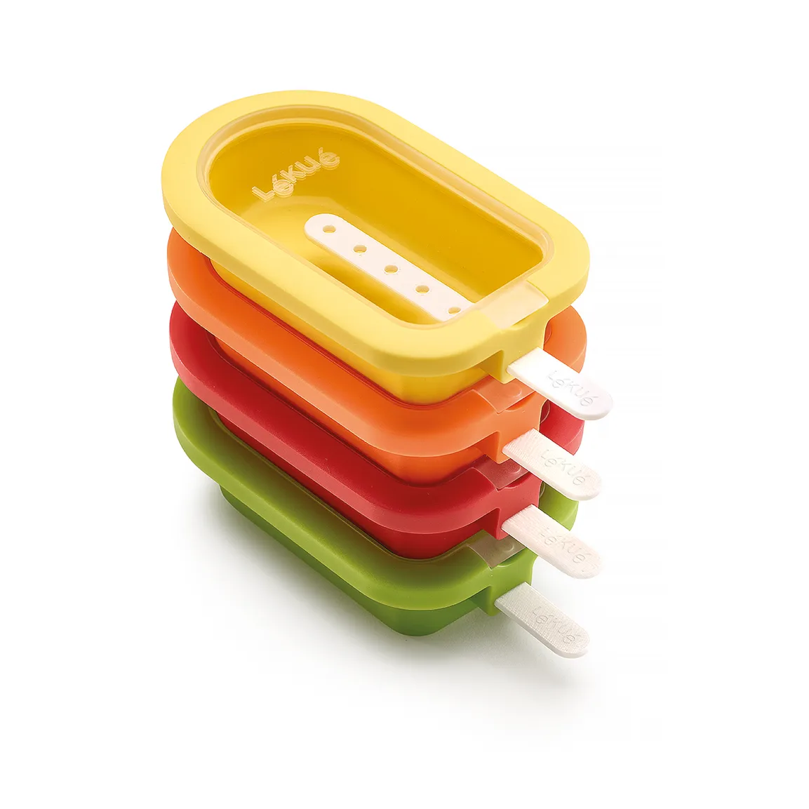 Lékué grote ijsvormen stapelbaar 4-delig, Gemengd Lékué