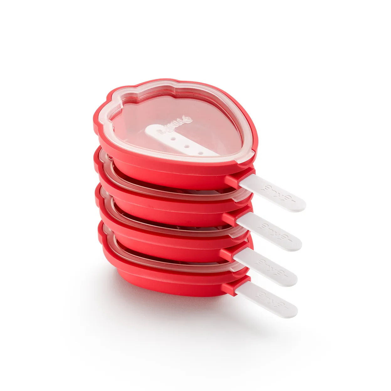 Lékué ijsjesvormpjes aardbei 4-pack, Rood Lékué