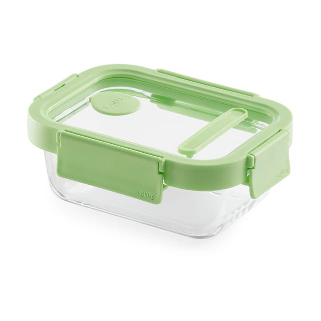 Lékué rechthoekige glazen lunchbox 0,37 L - Groen - Lékué