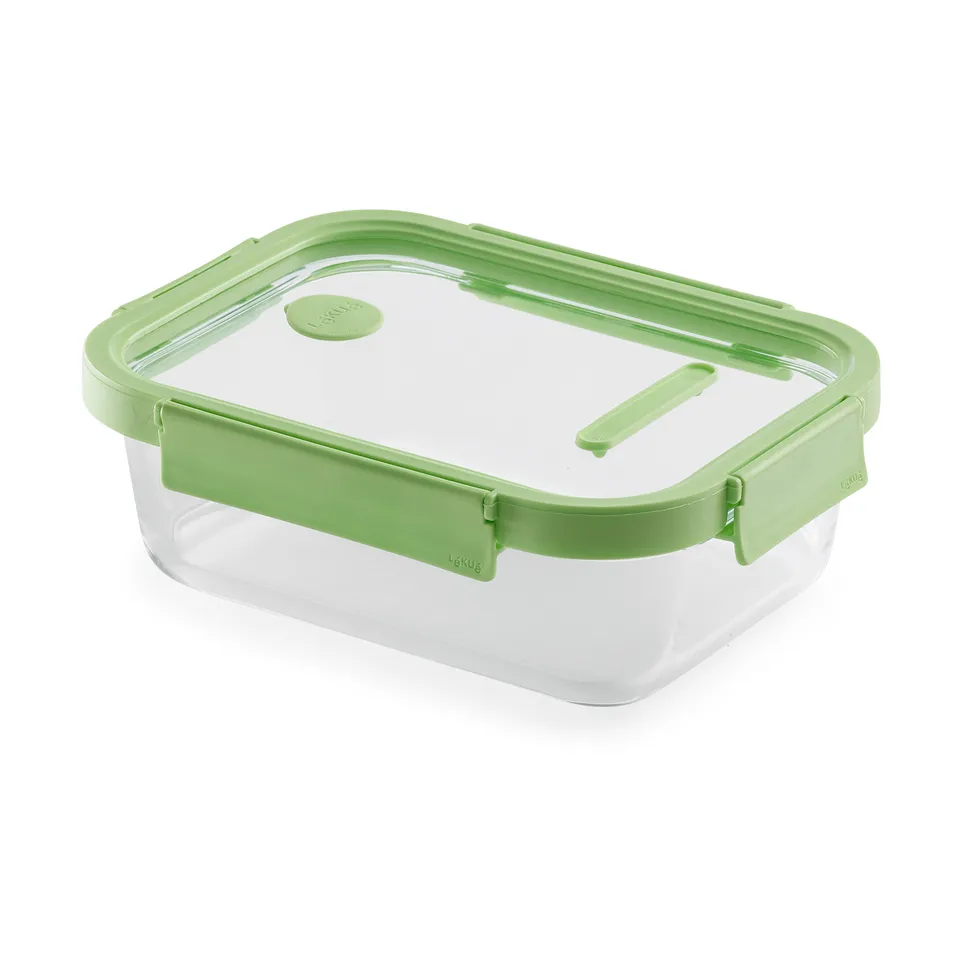 Lékué rechthoekige glazen lunchbox 1,52 L, Groen Lékué