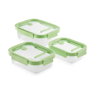 Lékué rechthoekige lunchbox 3-delig - Groen - Lékué