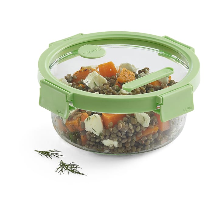 Lékué ronde glazen lunchbox 0,95 L, Groen Lékué