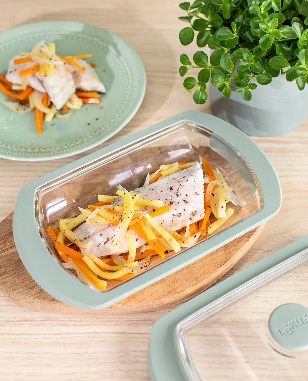 Lékué stoomkoker, Transparant, glas, 2-pack Lékué