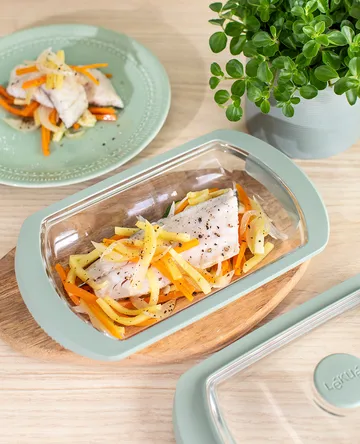 Lékué stoomkoker - Transparant, glas, 2-pack - Lékué