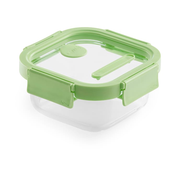 Lékué vierkante glazen lunchbox 0,52 L - Groen - Lékué
