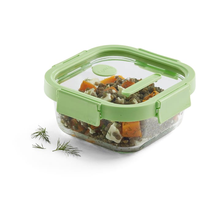 Lékué vierkante glazen lunchbox 0,8 L, Groen Lékué