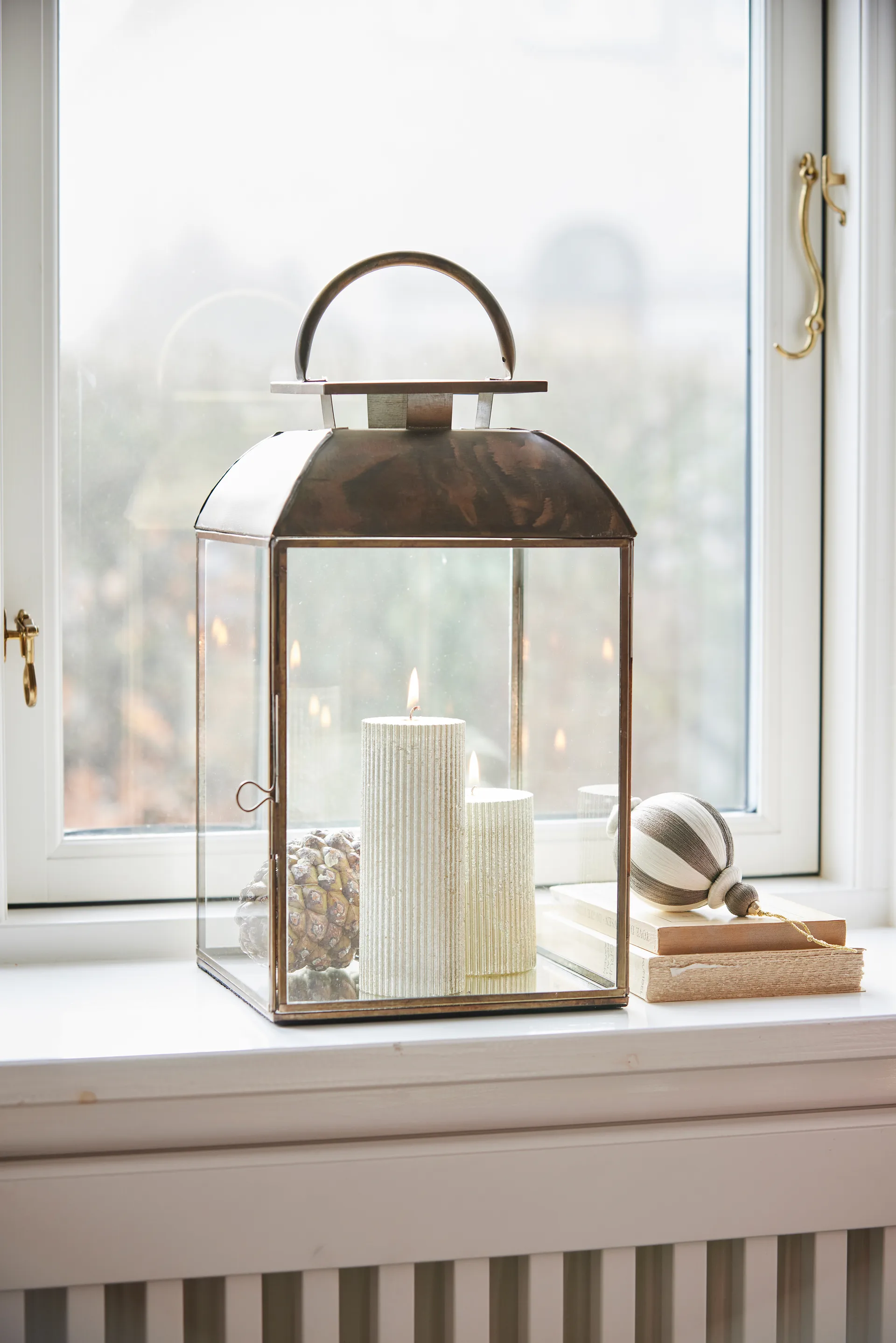 Agnes kerstbal Ø10 cm, Off-white-bruin Lene Bjerre