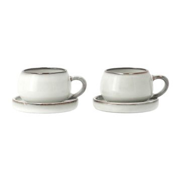 Amera espressokopje met schotel - White sands - Lene Bjerre