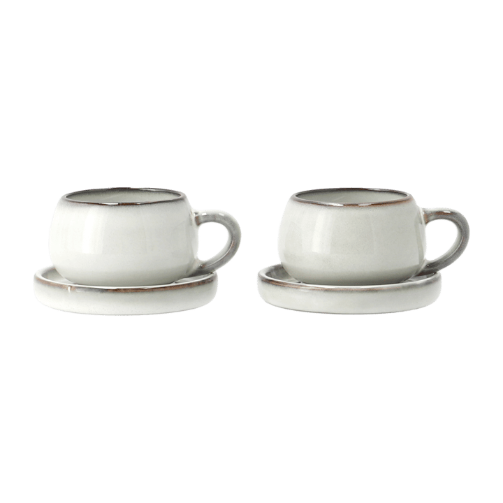 Amera espressokopje met schotel, White sands Lene Bjerre