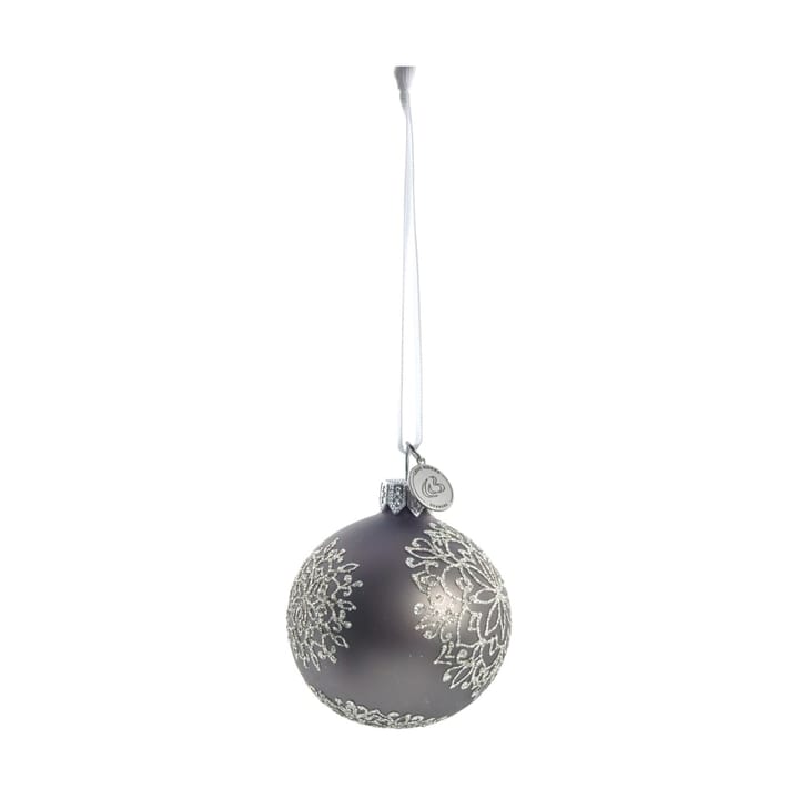 Cadelia kerstbal Ø6 cm, Donkergrijs, sneeuwvlok Lene Bjerre