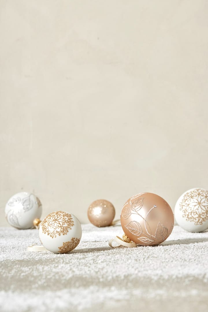 Cadelia kerstbal Ø6 cm, Roos, sneeuwvlok Lene Bjerre