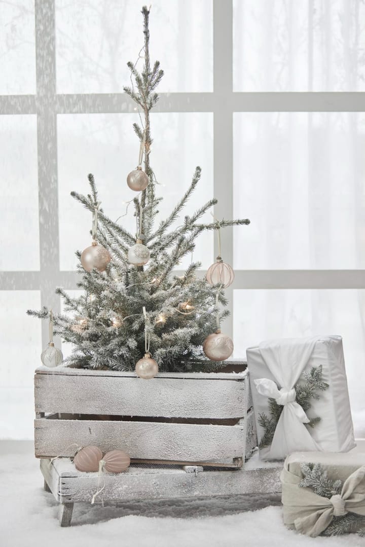 Cadelia kerstbal Ø6 cm, Roos, sneeuwvlok Lene Bjerre