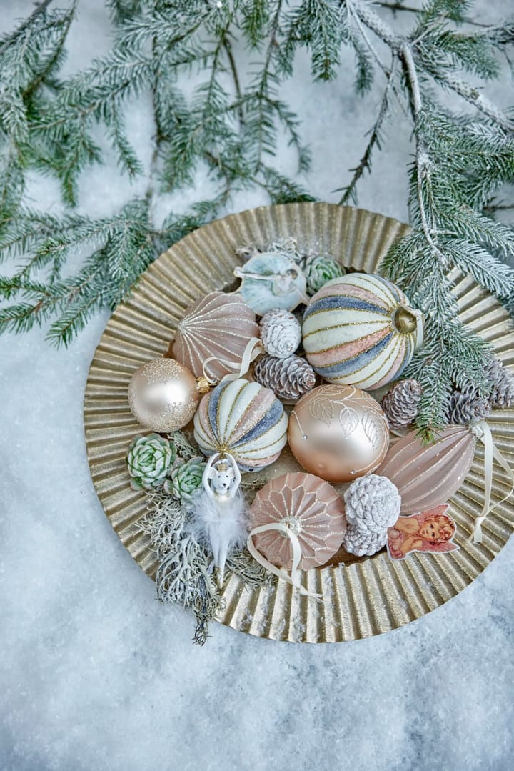 Cadelia kerstbal Ø6 cm, Roos, sneeuwvlok Lene Bjerre
