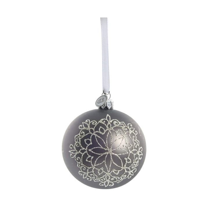 Cadelia kerstbal Ø8 cm, Donkergrijs, sneeuwvlok Lene Bjerre