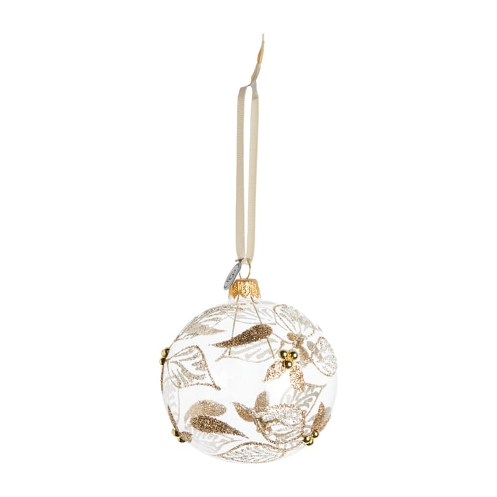 Cadelia kerstbal blad Ø8 cm - clear-light gold - Lene Bjerre