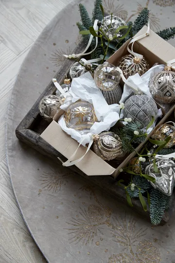 Cadelia kerstbal ijsbloem Ø6 cm - Transparant-zilver - Lene Bjerre