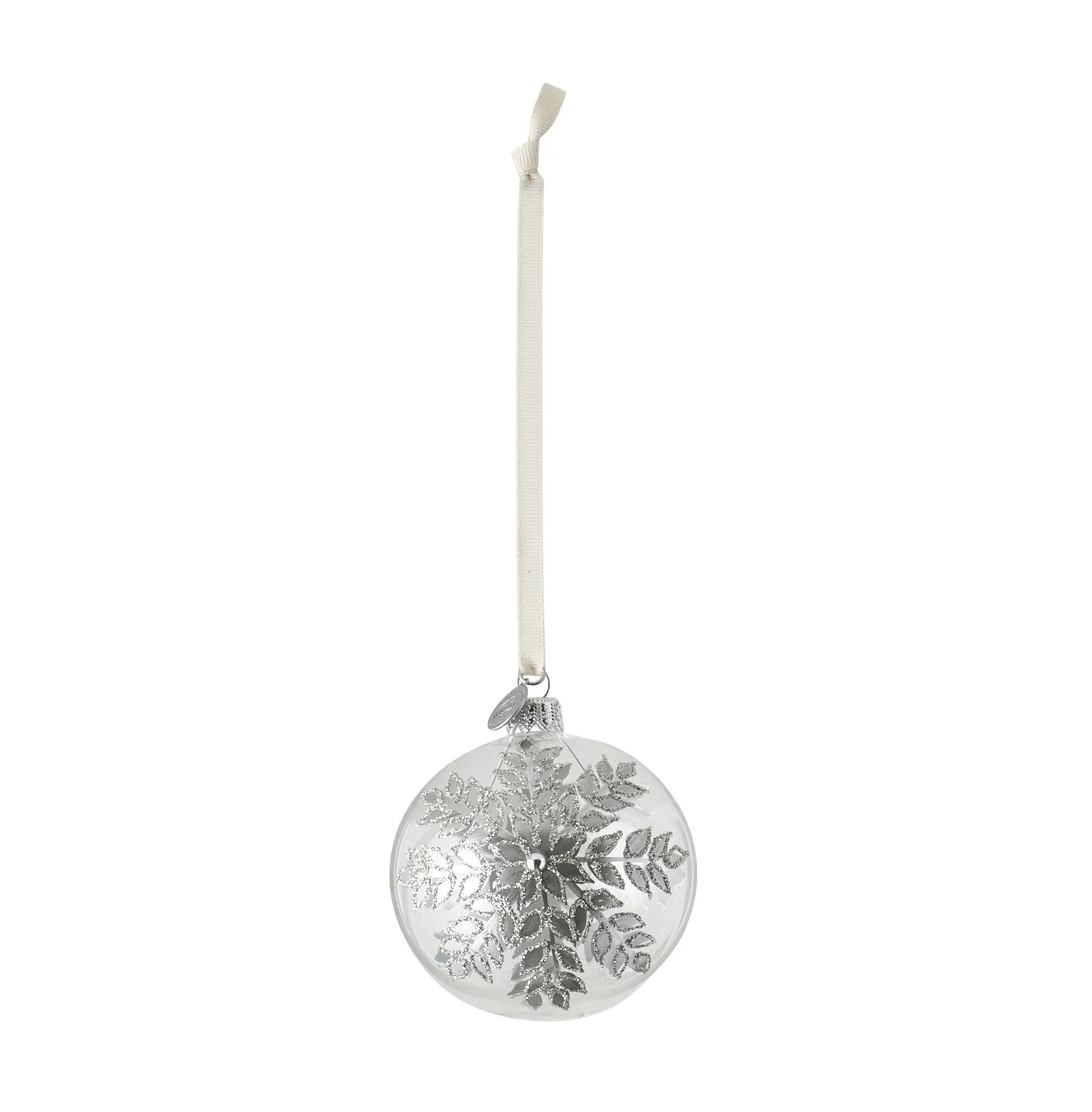 Cadelia kerstbal ijsbloem Ø8 cm, Transparant-zilver Lene Bjerre