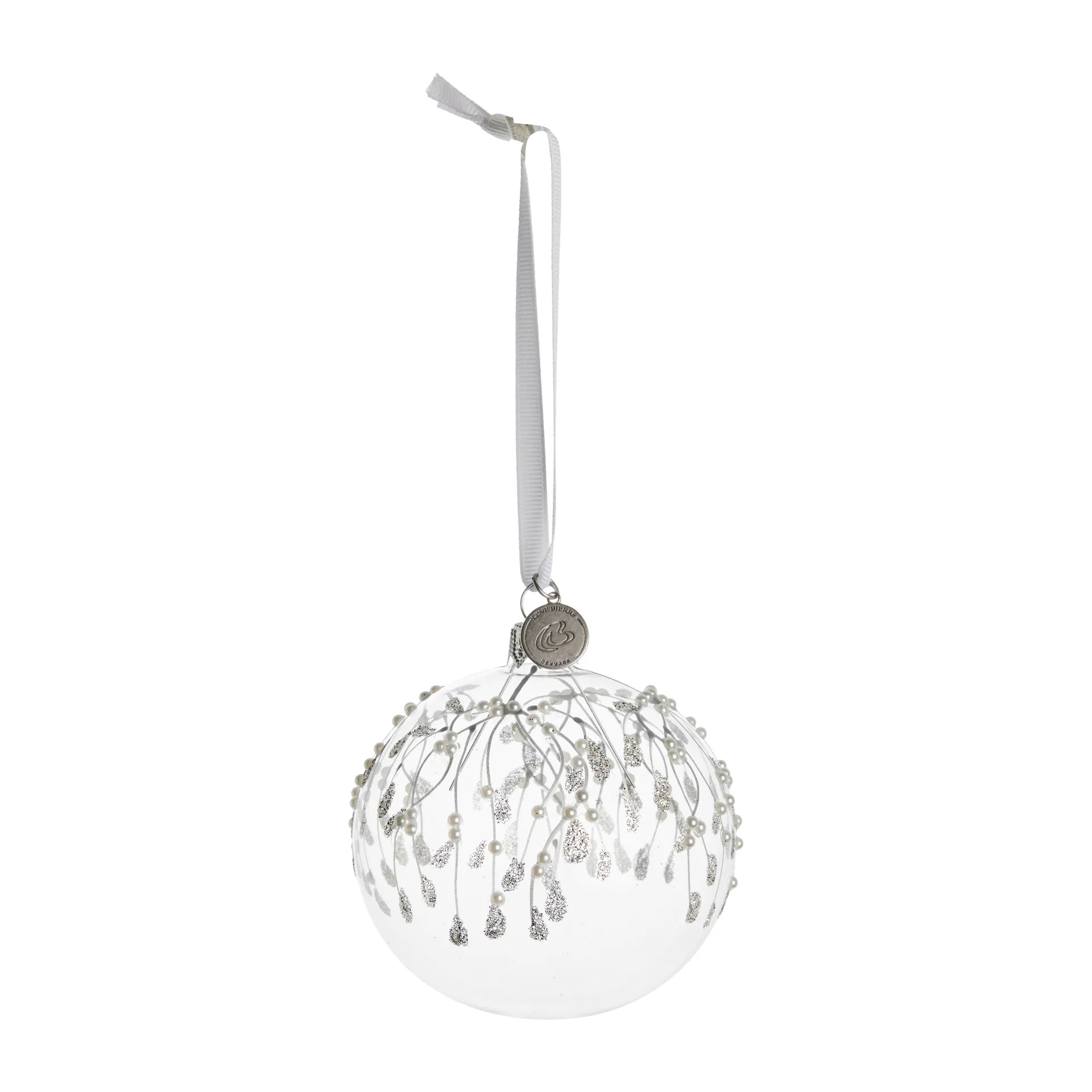 Cadelia kerstbal maretak Ø8 cm, clear-silver Lene Bjerre