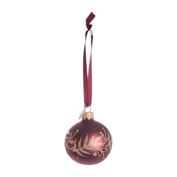Cadelia kerstbal met blad Ø6 cm - pomegranate-light gold - Lene Bjerre