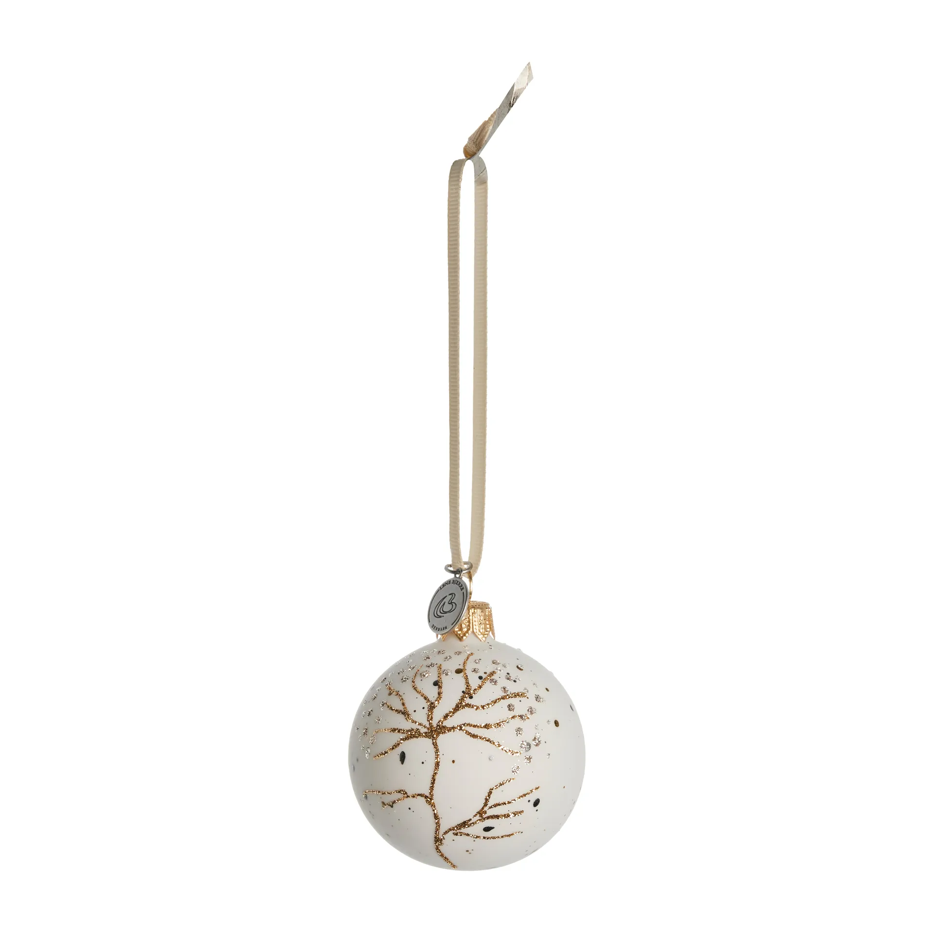 Cadelia kerstbal tak Ø6 cm, white-light gold Lene Bjerre