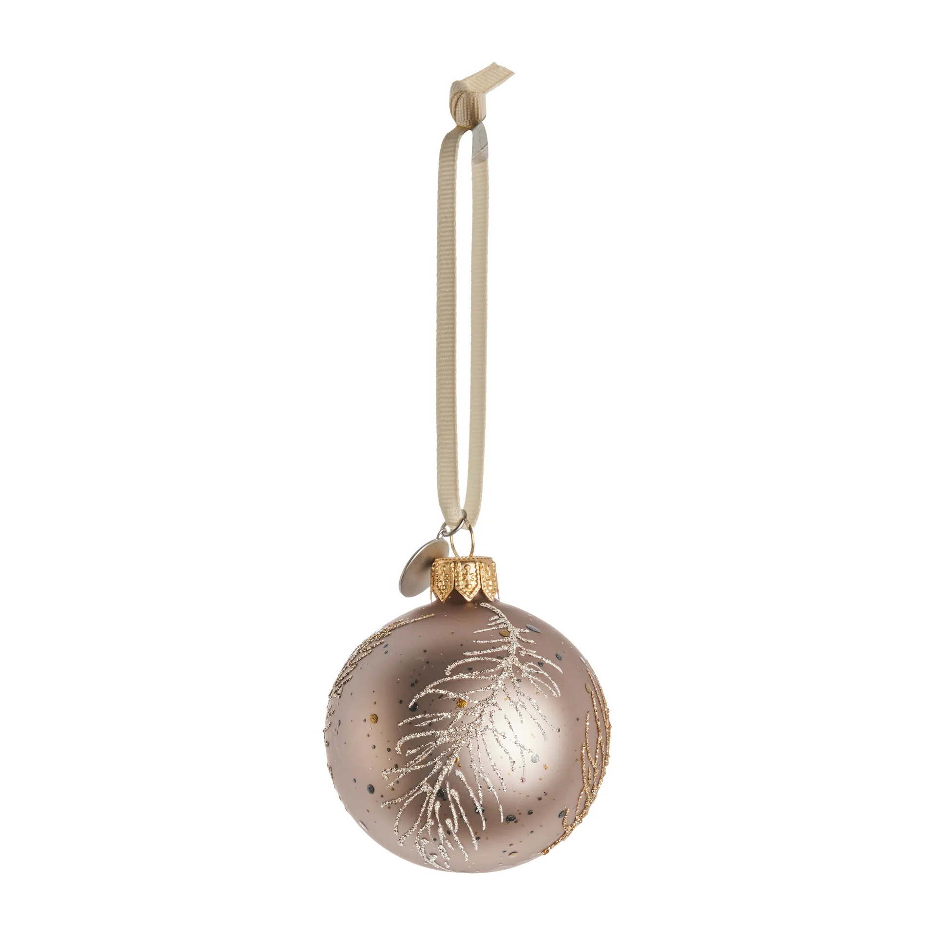 Cadelia kerstbal veer Ø6 cm, powder-light gold Lene Bjerre