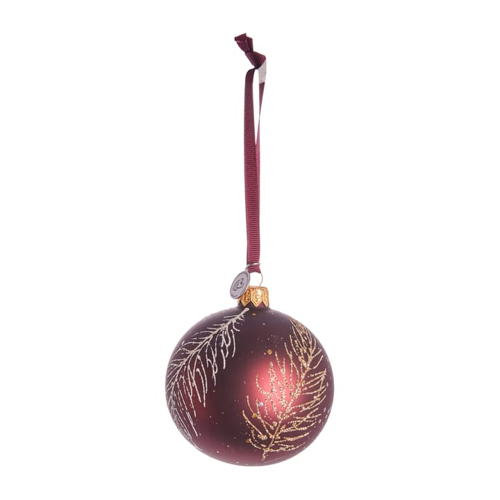 Cadelia kerstbal veer Ø8 cm - pomegranate-light gold - Lene Bjerre