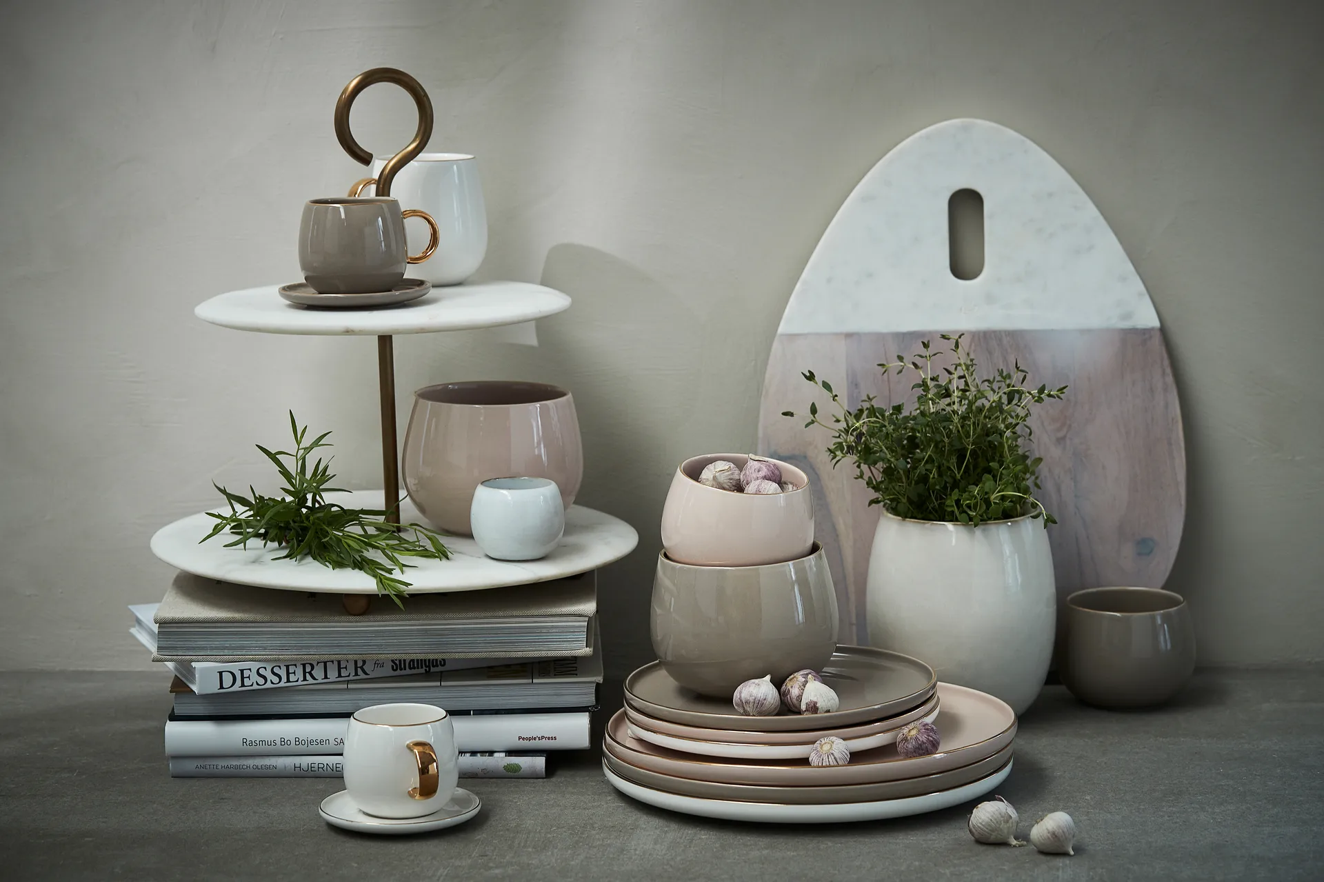 Clara espressokopje met schotel 15 cl, Driftwood Lene Bjerre