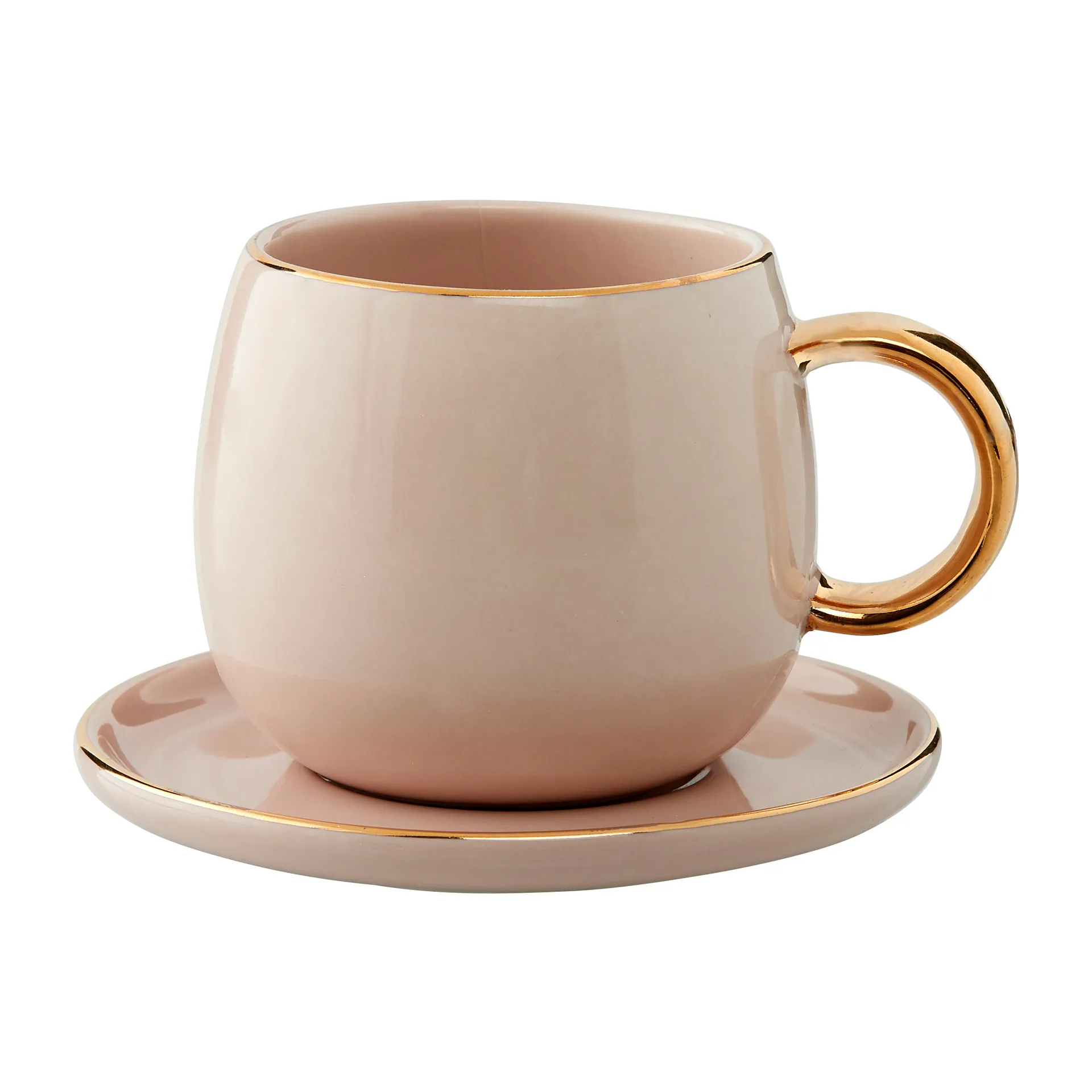 Clara espressokopje met schotel 15 cl, Rose-light gold Lene Bjerre