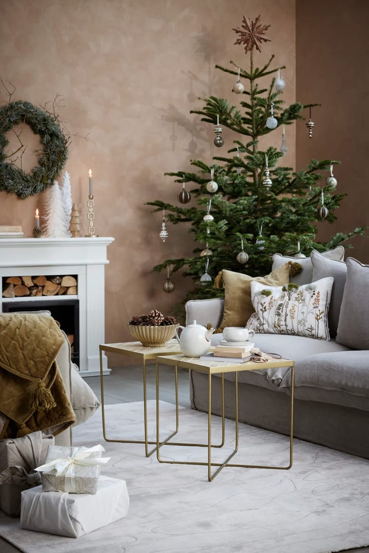 Clearena kerstbal Ø10 cm, Stoffig groen-goud Lene Bjerre