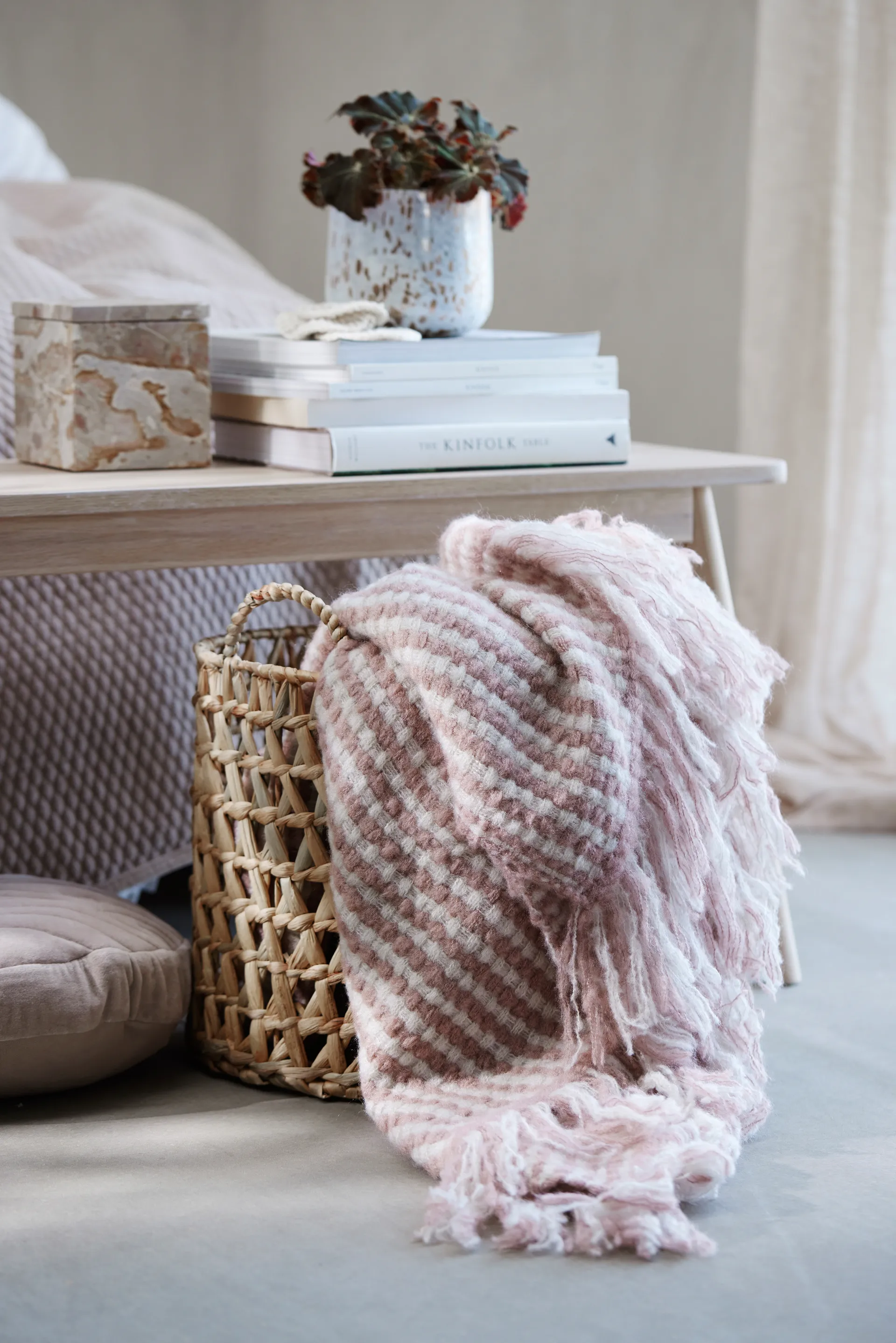 Ellia opbergdoos marmer 12x12 cm, Linen Lene Bjerre