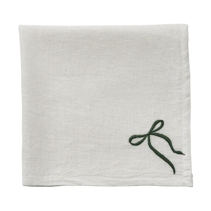 Fiola stoffen servet - Wit-groen, 45x45 cm - Lene Bjerre