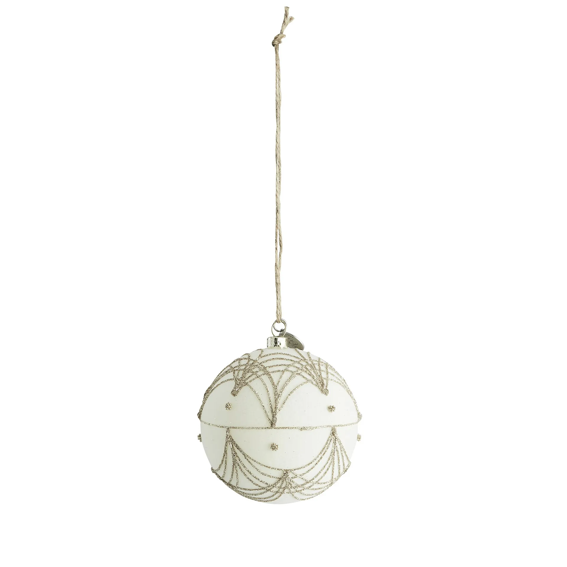 Jalia kerstbal Ø8 cm, Off white-light gold Lene Bjerre