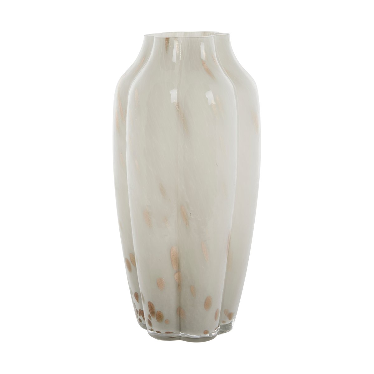 Lene Bjerre Mara vaas 15x15 cm Off White-Light gold